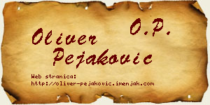 Oliver Pejaković vizit kartica